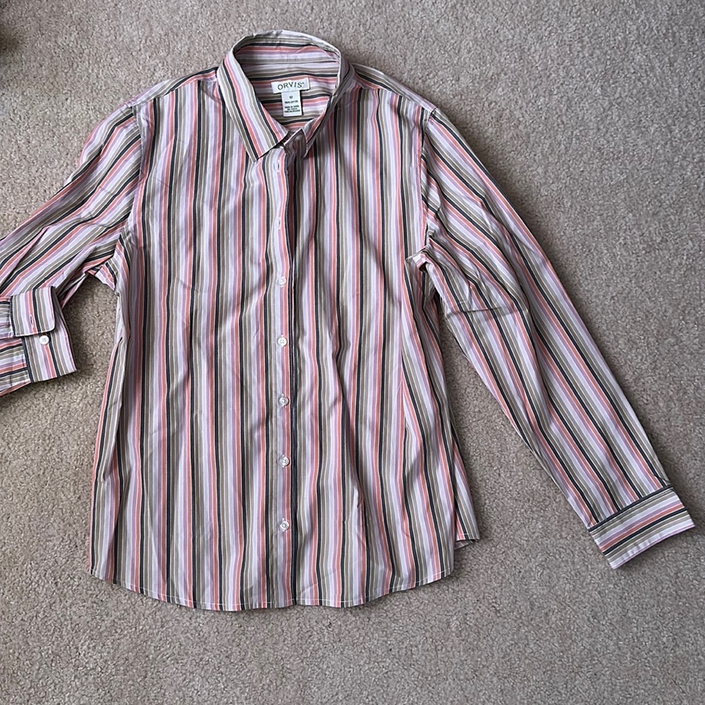 Orvis Long Sleeve Button Down size 12  Striped